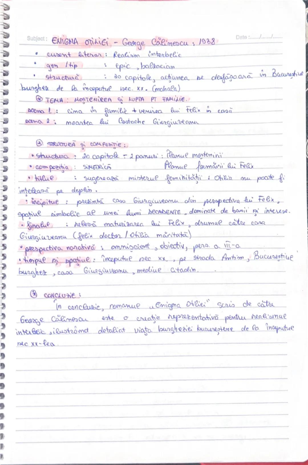 Subject:

Date: ......

ULTIMA NOAPTE DE
DRAGOSTE
ÎNTÂIA NOAPTE DE
RĂZBOI

CAMIL
PETRESCU Subject: ENIGMA οπίαίεί - Gerge
Calinescu: 1938
Da