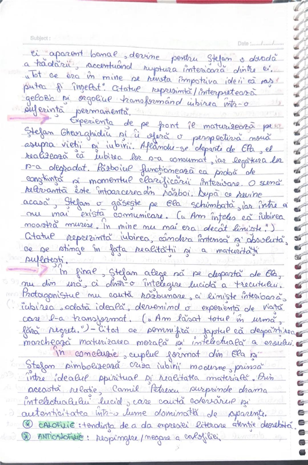 Subject:

Date: ......

ULTIMA NOAPTE DE
DRAGOSTE
ÎNTÂIA NOAPTE DE
RĂZBOI

CAMIL
PETRESCU Subject: ENIGMA οπίαίεί - Gerge
Calinescu: 1938
Da