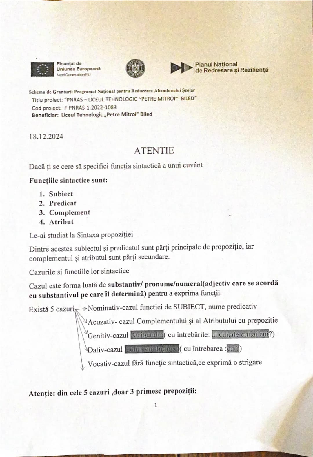 --- OCR Start ---
Finanţat de
Uniunea Europeană
NextGenerationEU
Schema de Granturi: Programul Naţional pentru Reducerea Abandonului Şcolar
