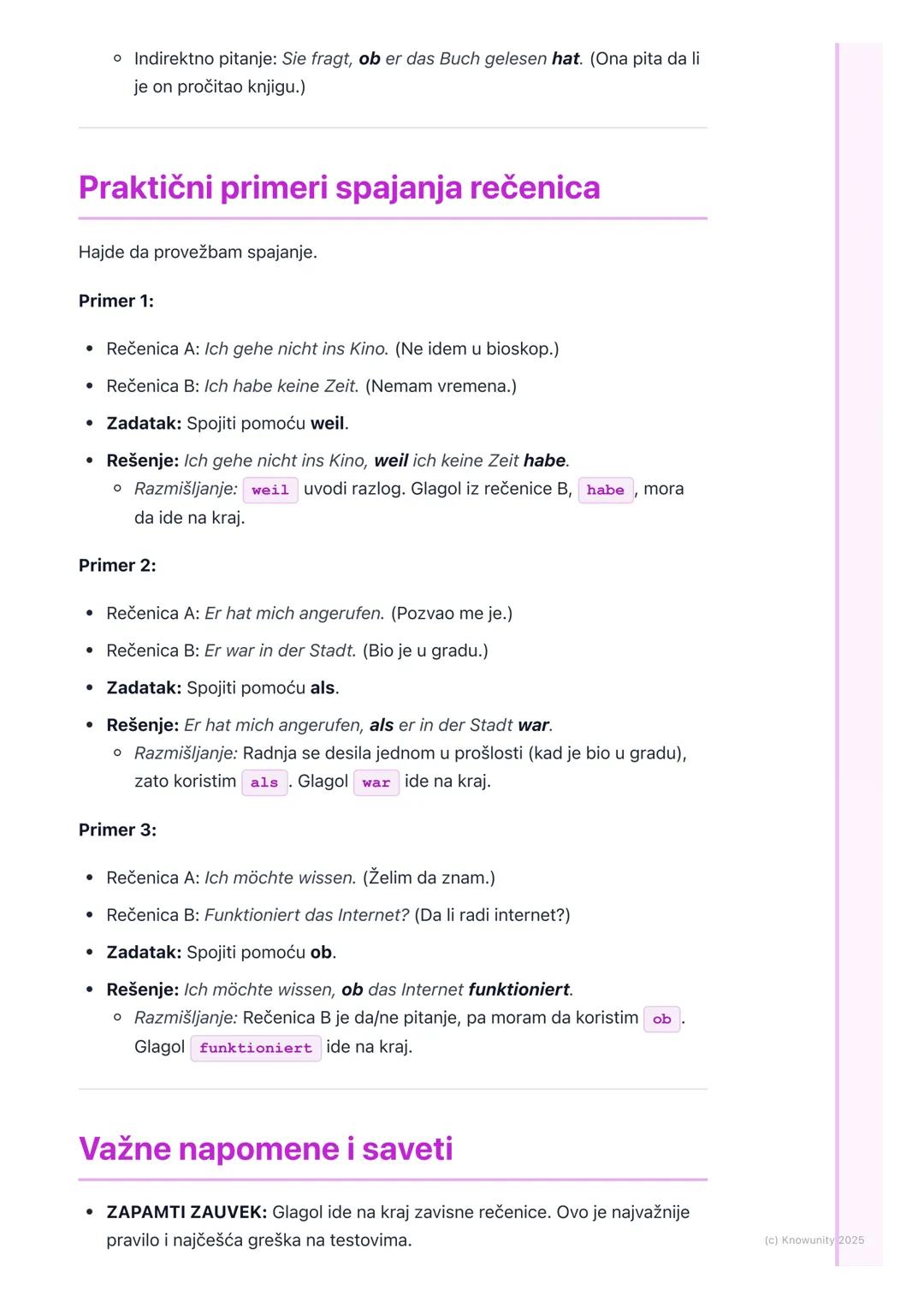 # Zavisne rečenice (dass, weil,
wenn, als, ob)

Uvod u zavisne rečenice

Zavisne rečenice (na nemačkom Nebensätze) su rečenice koje ne mogu 