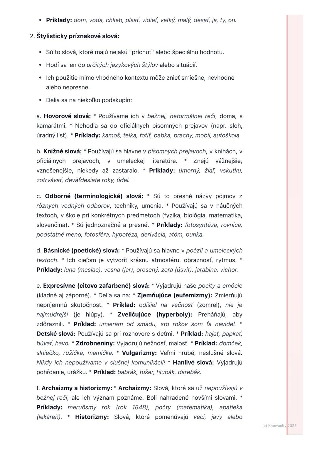 # Štylistické rozvrstvenie
slovnej zásoby

1. Prehľad

Štylistické rozvrstvenie slovnej zásoby je o tom, ako sa slová v našom jazyku
delia p