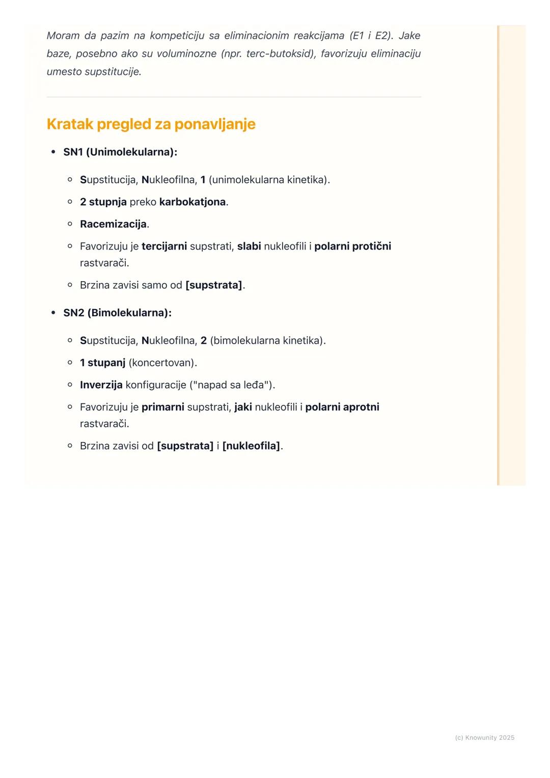 # Mehanizmi nukleofilne
supstitucije (SN1 i SN2)

Uvod u nukleofilnu supstituciju

Nukleofilna supstitucija je jedna od najvažnijih reakcija