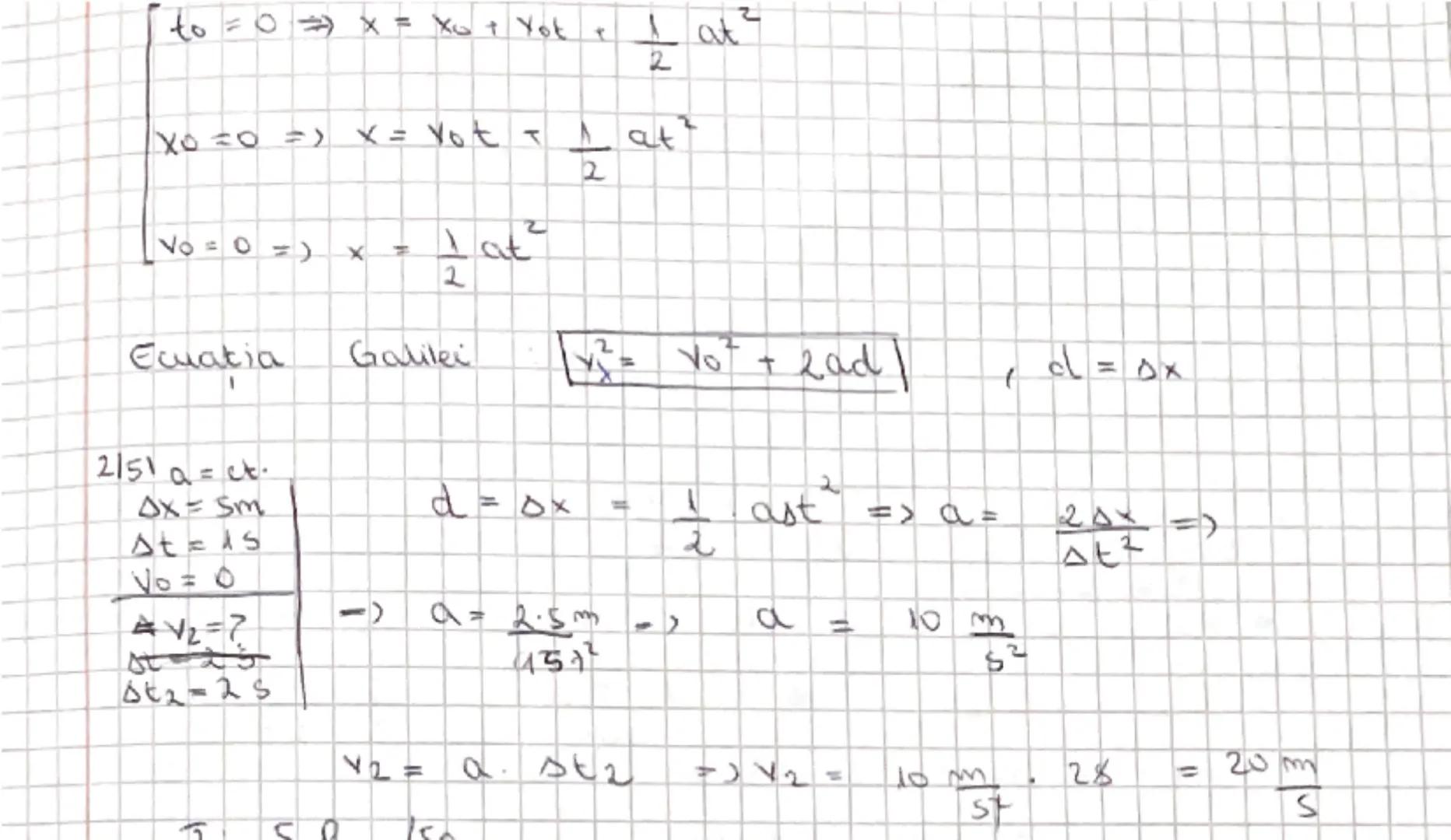 # $t_0 = 0 \implies x = x_0 + v_0t + \frac{1}{2}at^2$

$x_0 = 0 \implies x = v_0t + \frac{1}{2}at^2$

$v_0 = 0 \implies x = \frac{1}{2}at^2$