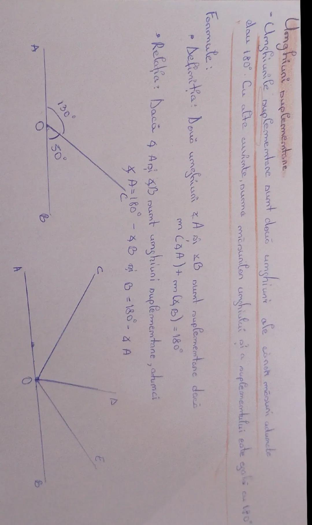Unghiuni suplementone...
- Unghiunile suplementare sunt docus unghiuni ale conor masuni aduncte
lau
180°. Cu alte cuvinte, surma mēsunilon u