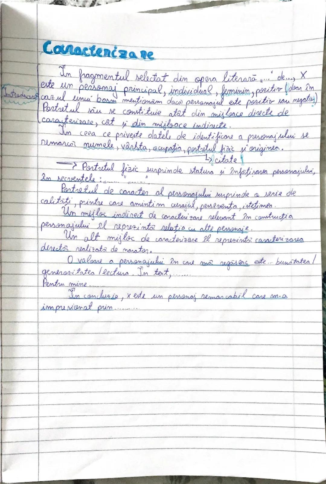 Caractenizare
In fragmentul selectat din opera literară... dk..., X
Chatrantuan cazul unui basen mentionam daco personajul este positio sau 