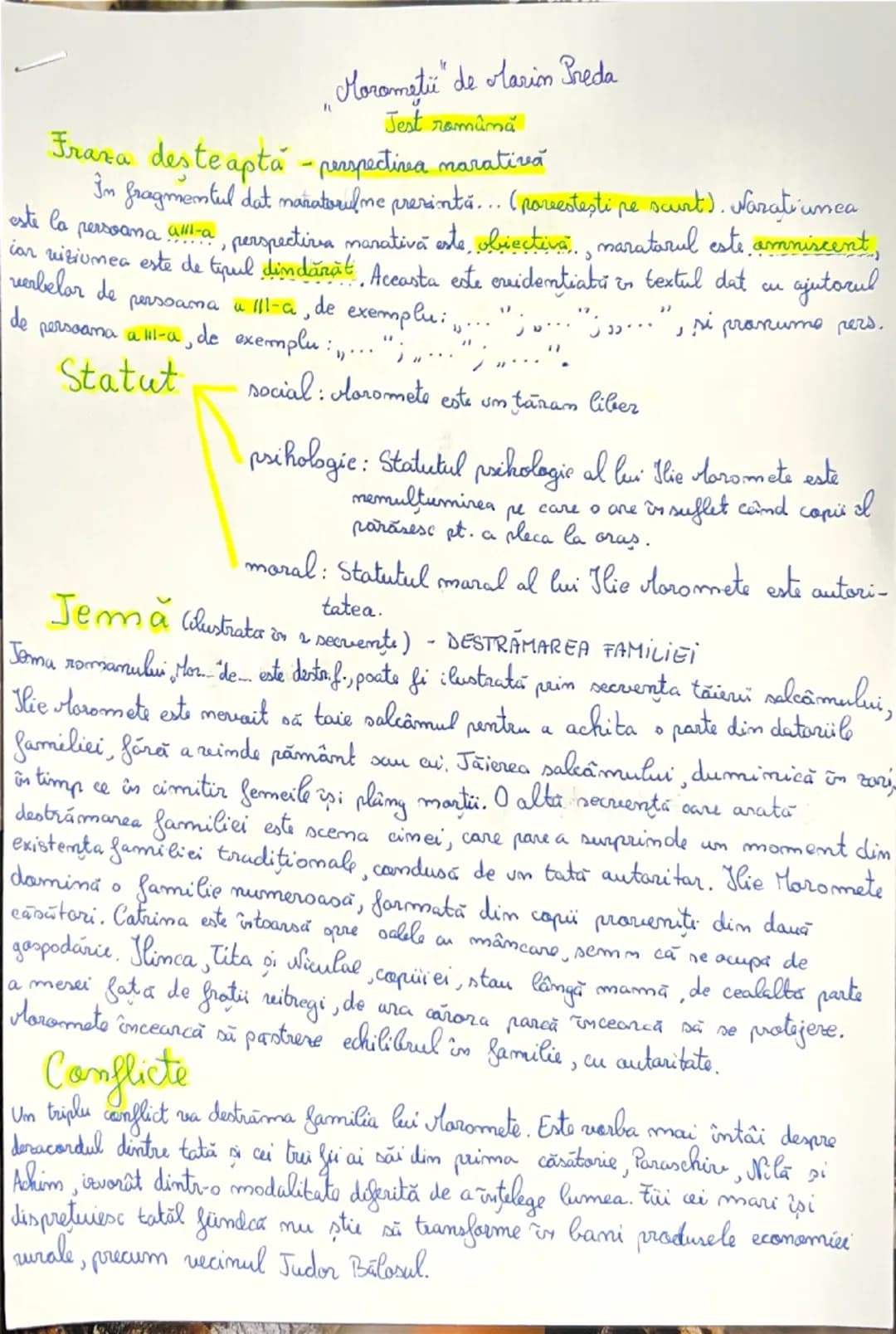 # "Moromeții" de Marin Preda
Jest română
Fraza desteaptă - perspectiva narativă
În fragmentul dat naratorul ne prezintă... (povestește pe sc