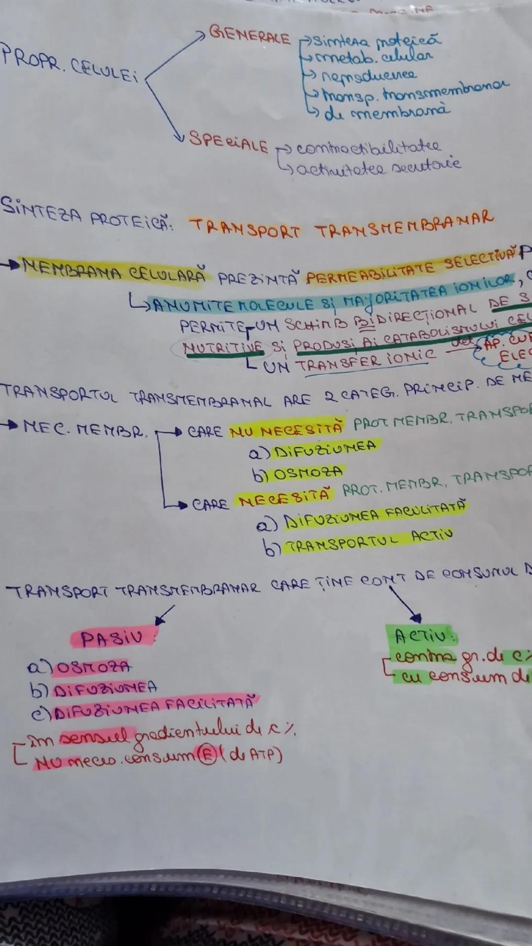 PROPR. CELULEI

GENERACE Sinteza moteica
metab. celular
nemaduence
monsp. tromsmembranar
de membrana

SPERIALE contractibilitatee
activitate
