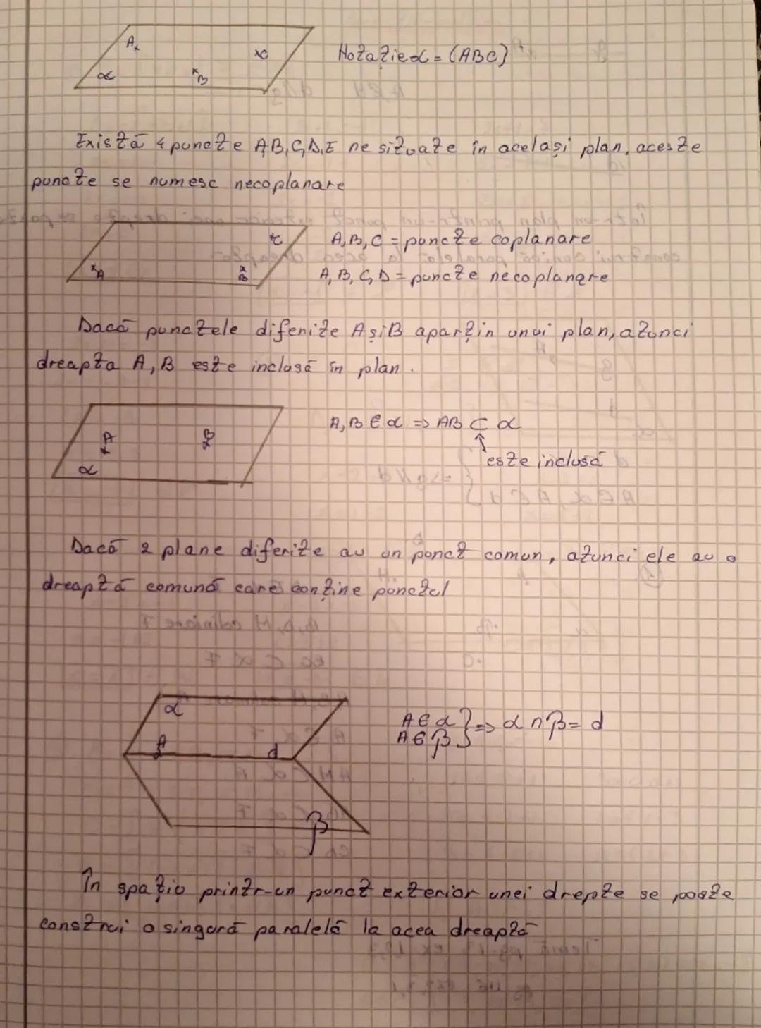 --- OCR Start ---
3
Pa punctul A
Punete, drepte, plane
ponczele A_{S}·B
puncte diferite
Dreapta este o mulzime infiniza de ponože
a
dreapta 