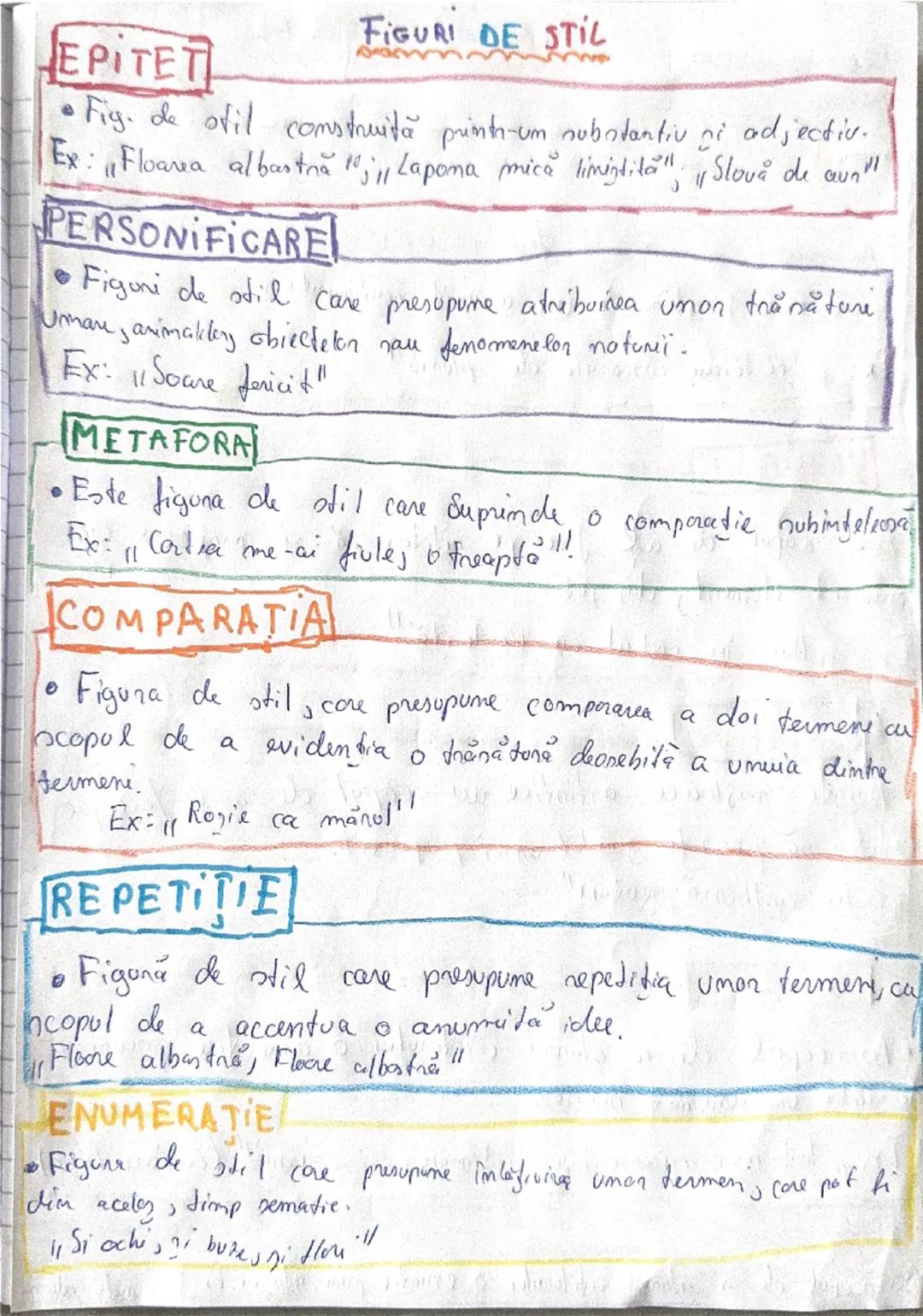 EPITET
FIGURI DE STIL
• Fig. de ofil construită printr-un substantiv ni adjectiv.
Ex: Floarea albastră 10,;,, Lapoma mică limigtitall. „Slov