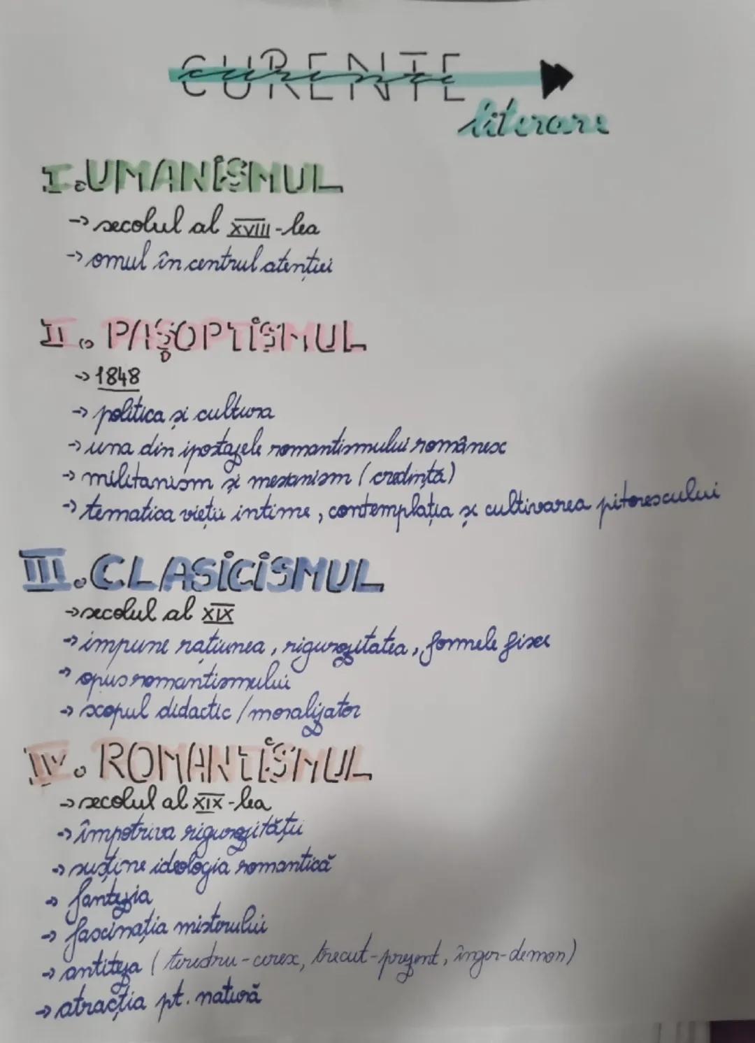 --- OCR Start ---
EURENTE
IUMANISMUL
-د
secolul al XV-lea
→ omul în centrul atentiei
P/ISOPLISTUL
\rightarrow\underline{1848}
→ politica si 