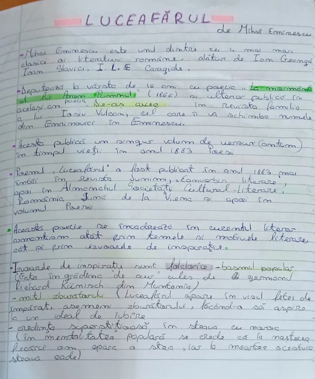 # LUCEAFĂRUL

De Mihai Eminescu

- Mihai Eminescu este unul dintre cei 4 mai mari clasici ai literaturii române, alături de Ion George
Ioan 