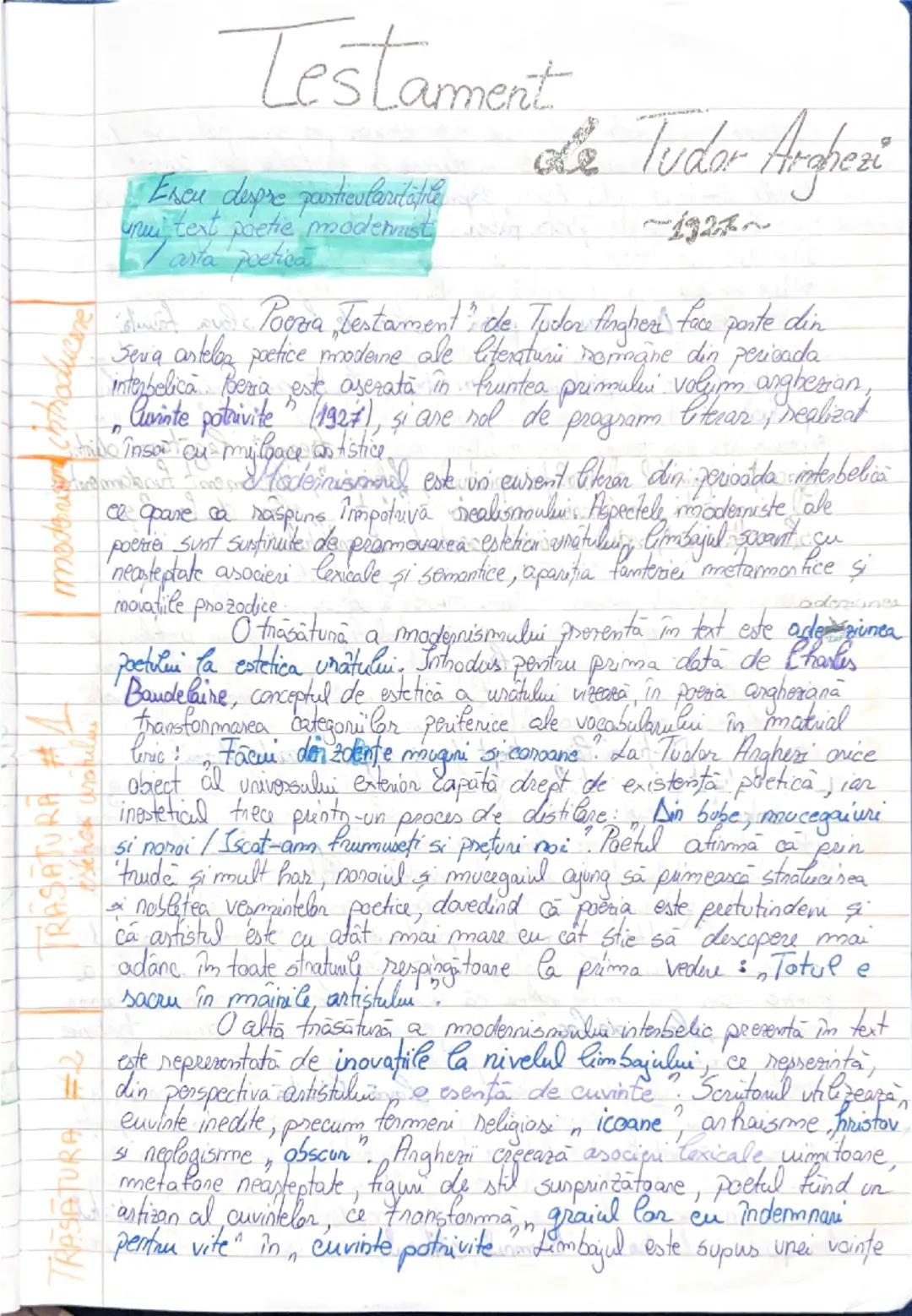 # Testament

Escu despre particularitatile
unui text poetie modernist
arta poetica

de Tudor Arghezi
~1922~

modernischtroducine

sehen uran