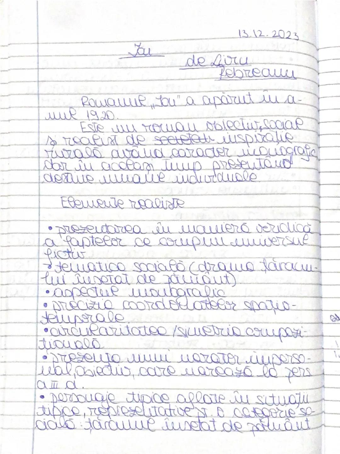 --- OCR Start ---
13.12.2023
de Liru
Rebreanu
Romanul "Ion" a apărut în a-
mii 1920.
Este un roman obiectiv, social
ș realist de secrete ins