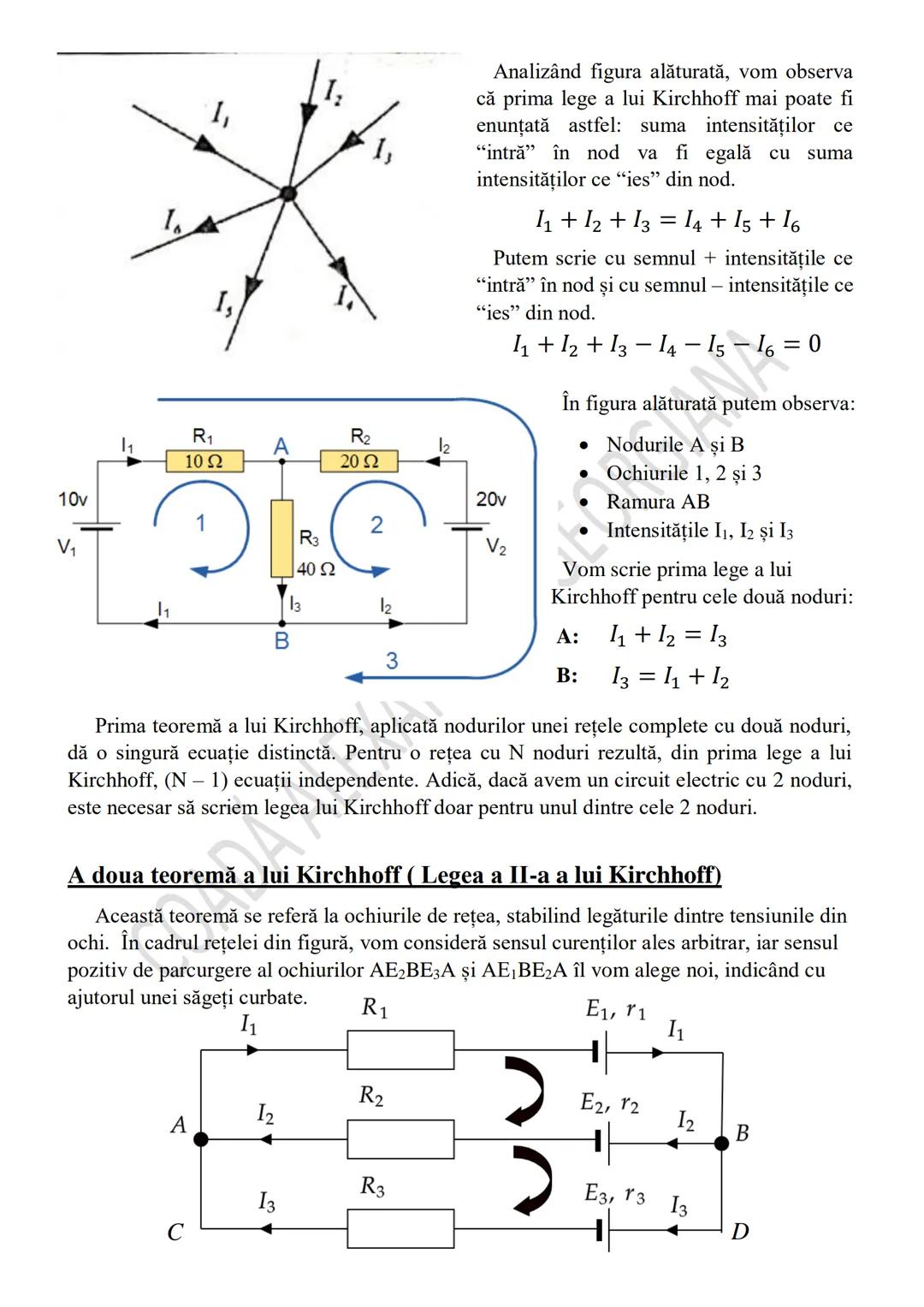 # Teoremele lui Kirchhoff

24V

8Ω

G H

4Ω B 4Ω

A C

12V

3Ω

2Ω

F D E

3A

VA

*   Noduri: - puncte de ramificație în care sunt intercon