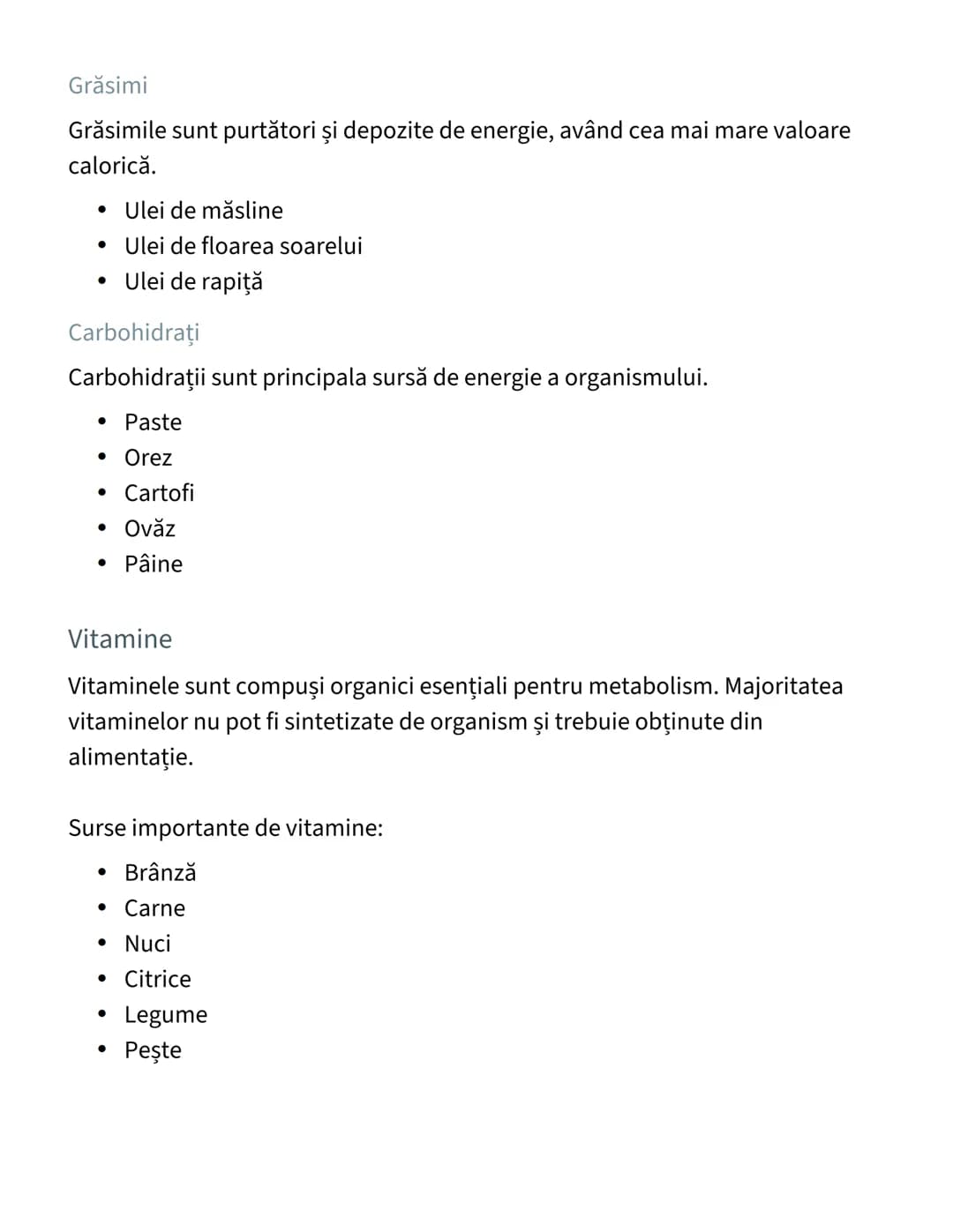 # Nutrienţi Esenţiali şi Minerale - Note de
Biologie

Componentele Esenţiale ale Nutriţiei

Organismul uman necesită anumite substanţe numit