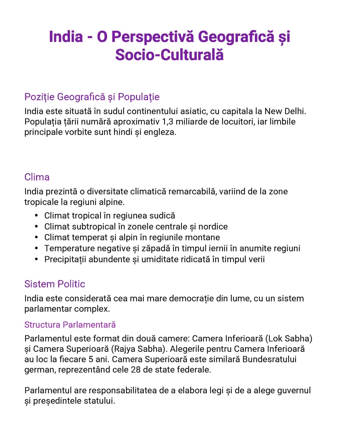 India - O Perspectivă Geografică și Socio-Culturală