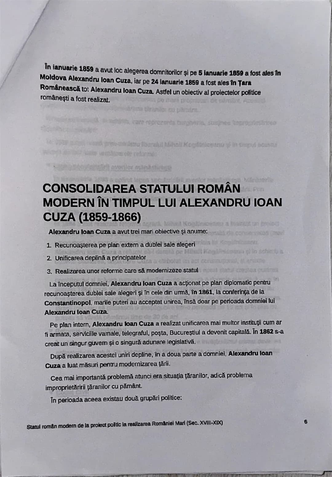# Statul român modern de la
proiect politic la realizarea
României Mari (Sec. XVIII-XIX)

# PROIECTE POLITICE ÎN SECOLUL XVIII ŞI
ÎN PRIMA J