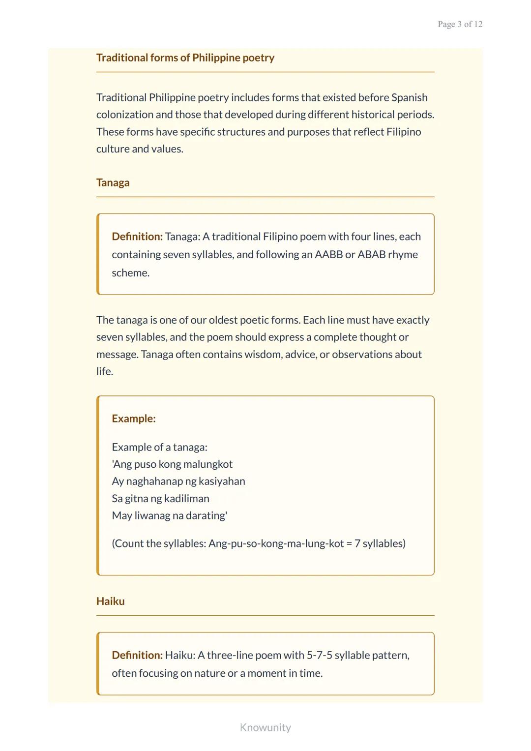 Philippine Literature: Poetry Types and Analysis for Grade 7
Understanding different types of poetry and how to
analyze them
What You Will L