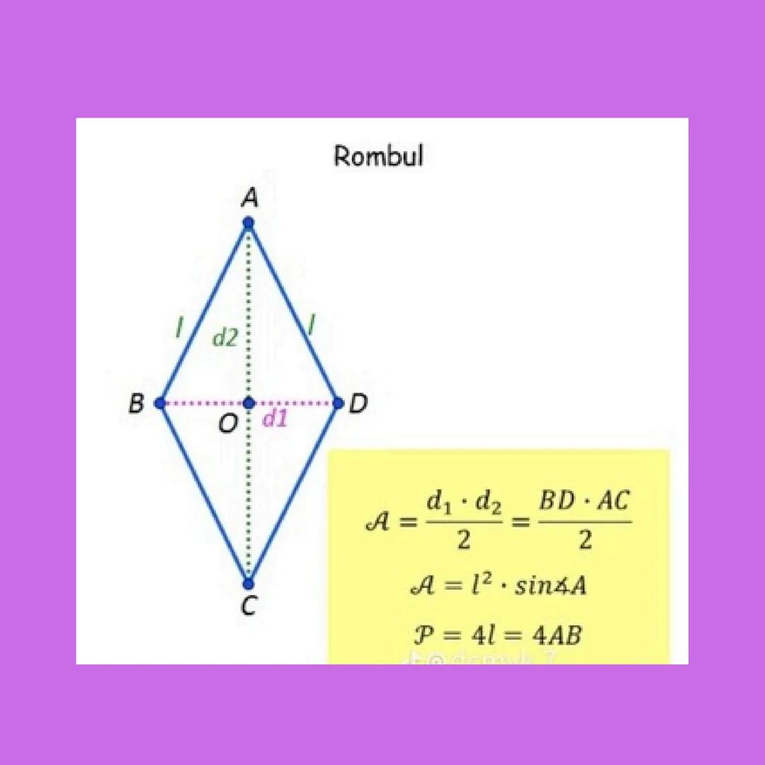 Formule geometrie
Evaluare
Națională 2024
(Paralelogramul, Drep
tunghiul, Trapezul, Ro
mbul, Pătratul) Paralelogramul
D
C
h
A
M
B
A = AB 
· 