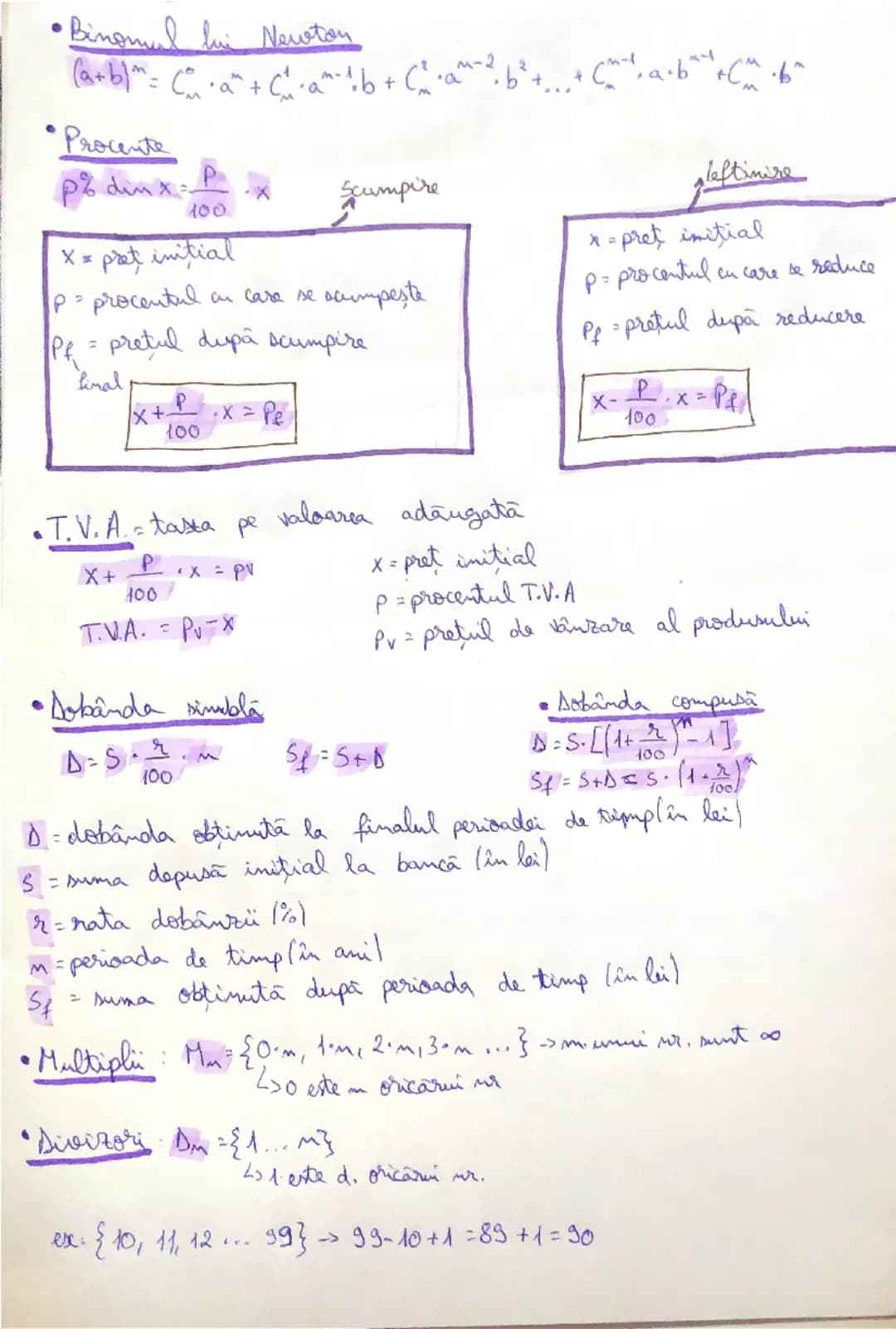 # Subiectul I

* **Progresii aritmetice**

$a_m = a_1 + (m-1)r$
$S_m = \frac{(a_1 + a_m)m}{2}$
$a_1 b | c => b = \frac{a+c}{2} = 2b = a+c$

