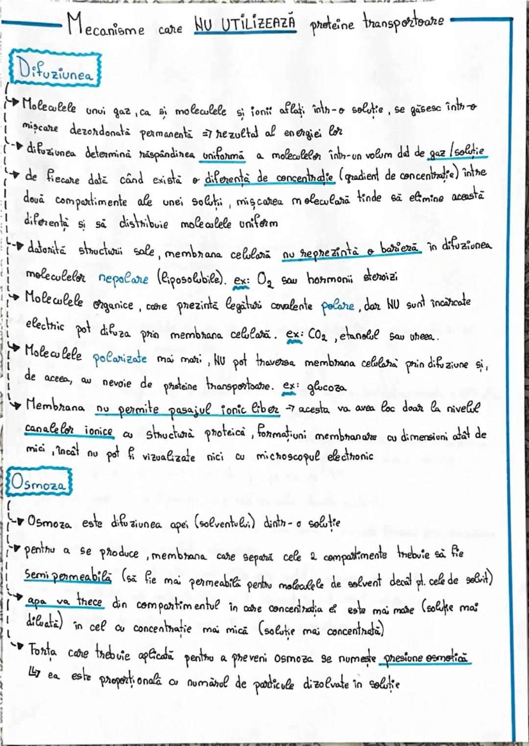 # Transportul transmembranar
Membrana celulară prezintă permeabilitate selectivă pentru anumite
molecule și majoritatea ionilor.
Aceasta per