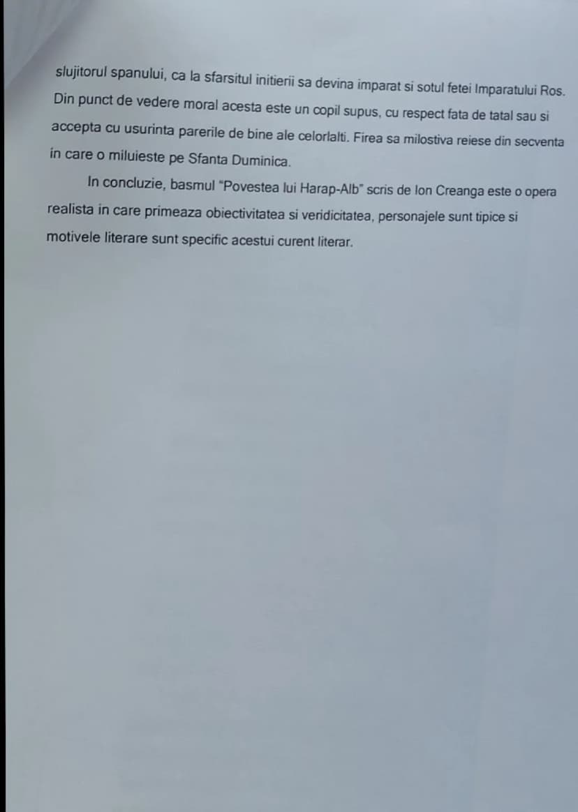 --- OCR Start ---
BASMCULT
1877
Povestea lui Harap-Alb
-de lon Creanga
Ion Creanga este un scriitor realist care face parte din cei patru ma