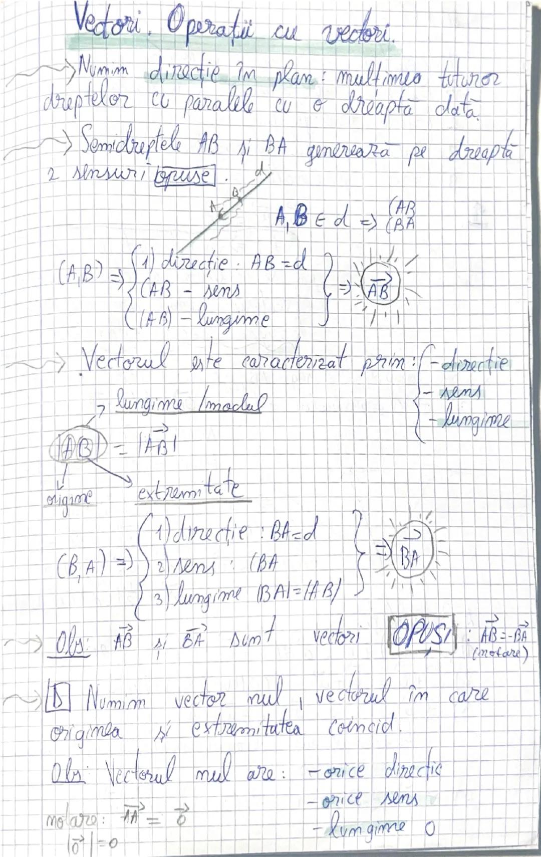 --- OCR Start ---
1.
→
+B+BA=-BP+BA=0
Propietatile adunări de vectori
Modalități de adunare a vectorilor
Regula, triomghiului
2. Regulo para