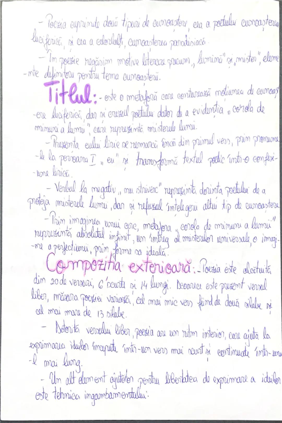 # 1919 Eu mu strivesc corola
de minuni a lumii
de Lucian Blaga

Genul liric: cuprinde operele în care, cu
ajutorul eului liric, sunt exprima