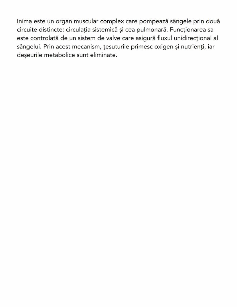 # Sistemul Circulator și Funcționarea
Inimii

# Anatomia Inimii
Inima este un mușchi gol format din patru camere principale, separate
prin v