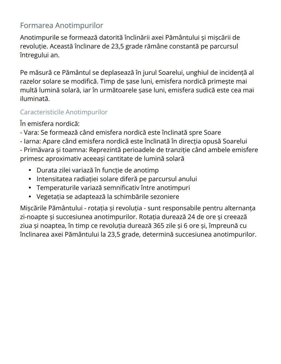 # Formarea Zilei și Nopții și a Anotimpurilor

# Mişcările Pământului
Pământul execută două mișcări principale care sunt esențiale pentru vi