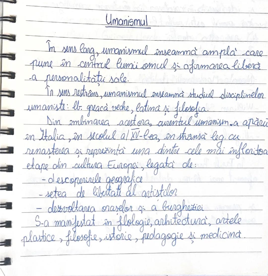 # Umanismul

În sens larg, umanismul înseamnă amplă -care
pune în centrul lumii omul și afirmarea liberă
-a personalității sale.

În sens re