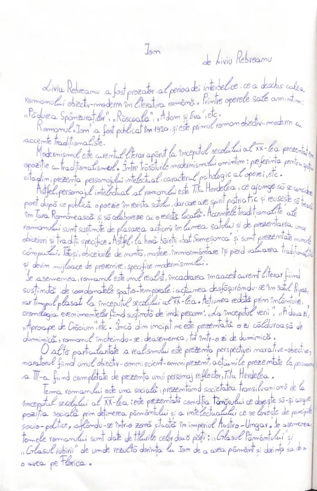 Jom
de Liviu Rebreamu

Liviu Rebreanu a fost prozator, al perioadei interbelice. ce a deschis calea
remomului obiectiv-maderm îm Literatura 