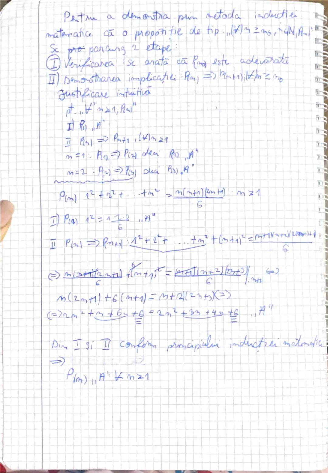 # Inducția matematică

Exemple: Fie predicatele

① $P(m) \implies m^2 + m + 11$ este nr. prim", $m \in \mathbb{N}$
② $P(m) \implies 1^2 + 2^