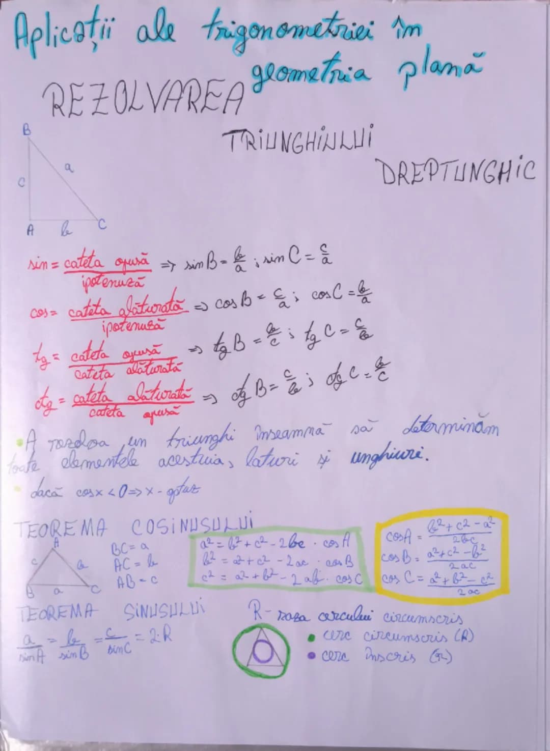 --- OCR Start ---
TRIGONOMETRIE
• Cercul trigonometric • Radiamul
DEF₁: Un unghi cu vârful în centrul cercului care are
între laturile sale 