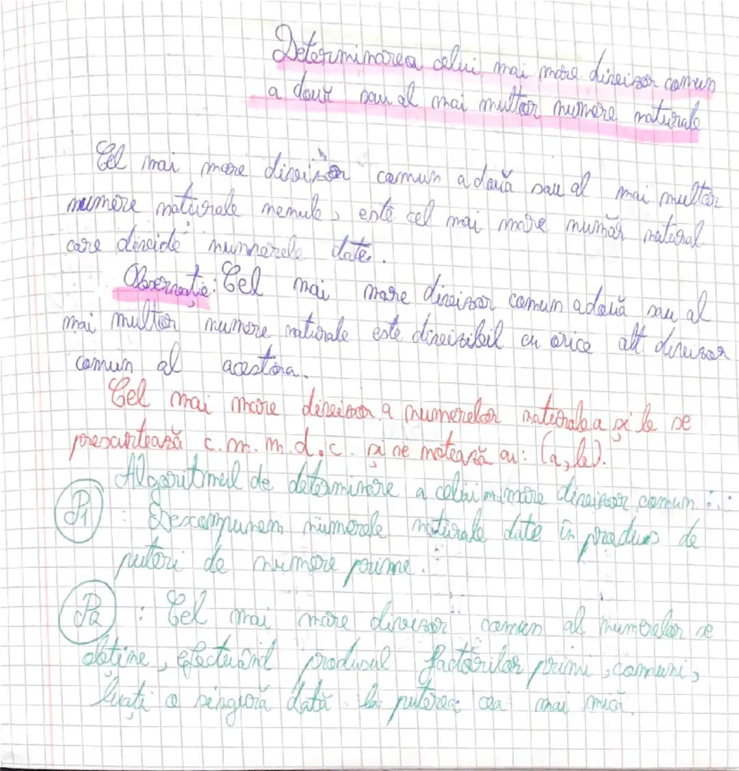 # Determinarea celui mai mare divizor comun
a două sau al mai multor numere naturale

Cel mai mare divizor comun a două sau al mai multor
nu