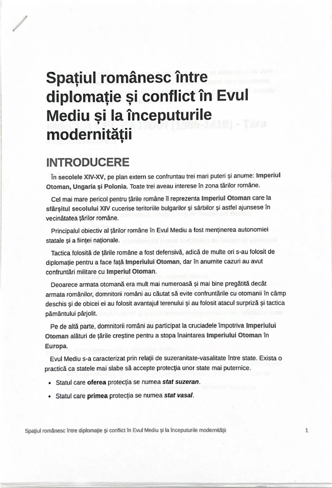 # Spațiul românesc între
diplomație și conflict în Evul
Mediu și la începuturile
modernității

# INTRODUCERE

în secolele XIV-XV, pe plan ex