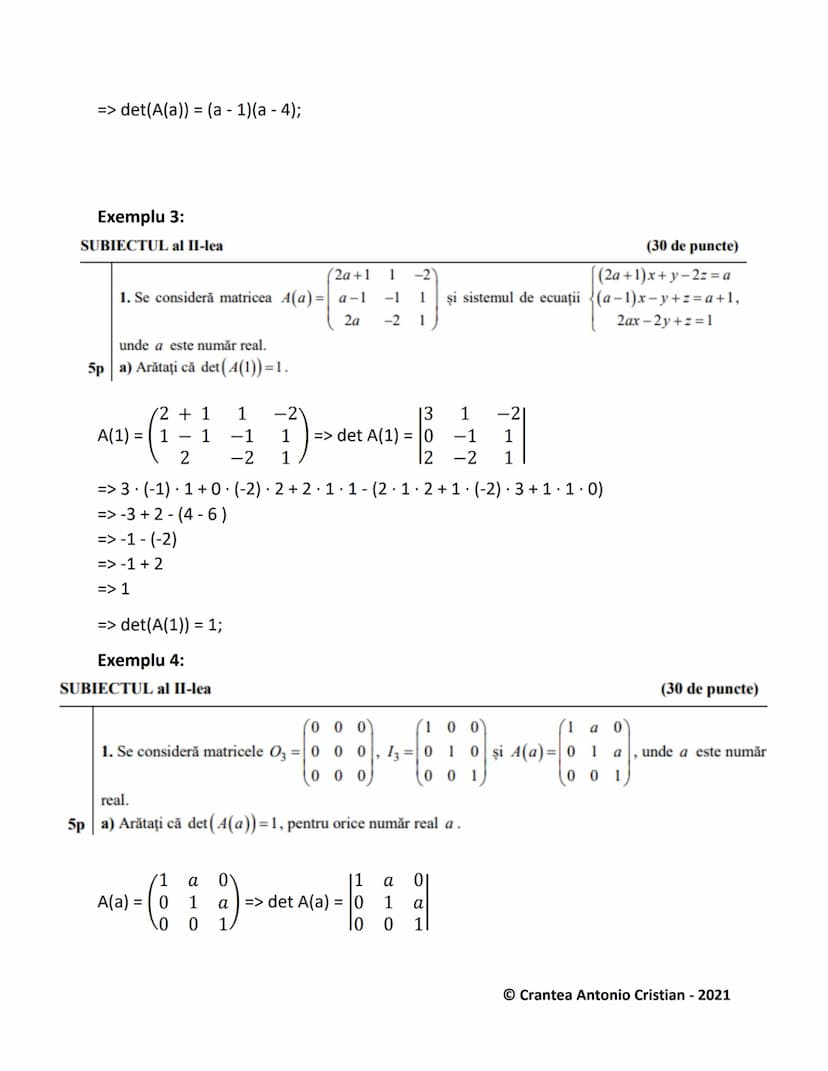 # Determinantul unei Matrici

1) Determinanți de ordinul 2:
Pentru aflarea unui determinant de ordinul 2, facem suma diagonalei principale,
