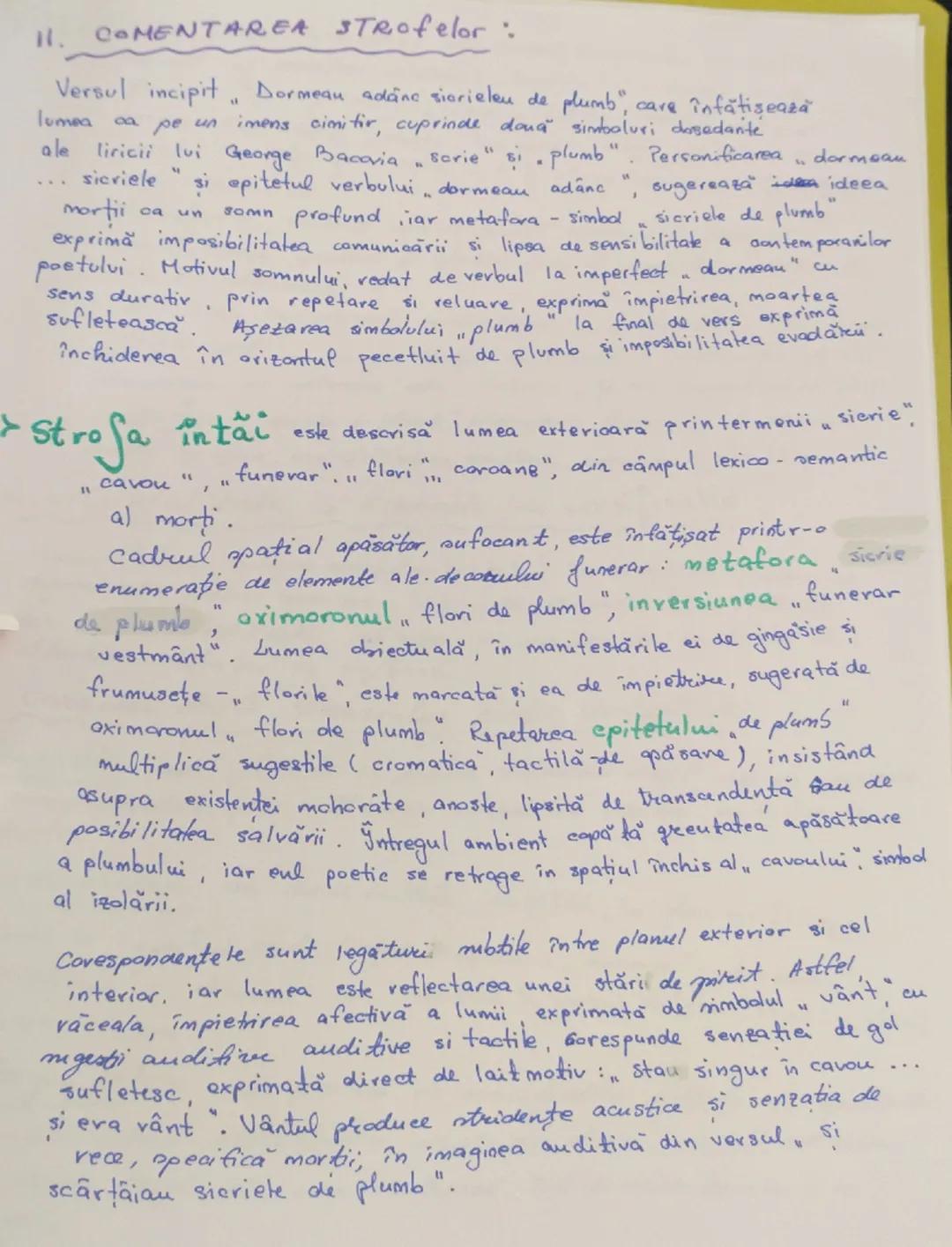 --- OCR Start ---
AL
Plumb
de. George
* Bacovia.
~Plan~
1. Context
2. Incadrare în:
a. specia literară = elegie.
b. Curent literar = Simboli