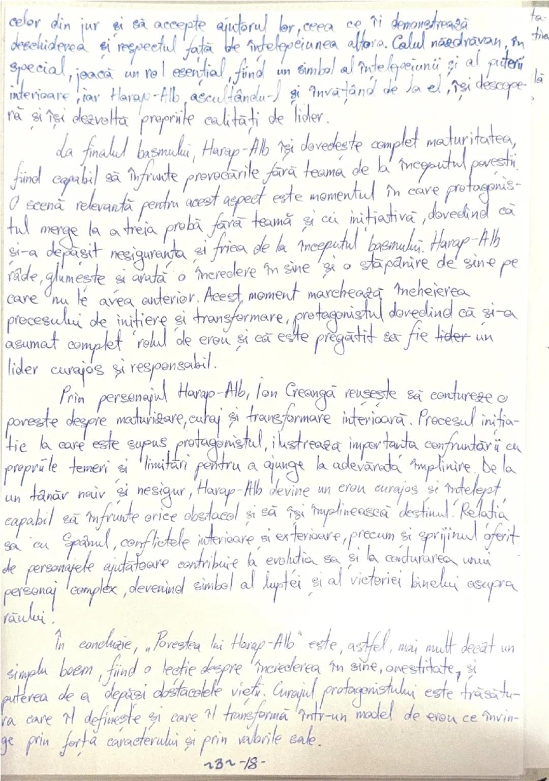 # EBEU-CARACTERIZAREA PROTAGONISTULLA
- Povestea lui Harap-Alb -
Ion Creanga
Basmul cult "Povestea lui Harap-Alb", scris de Ion Creanga,
urm