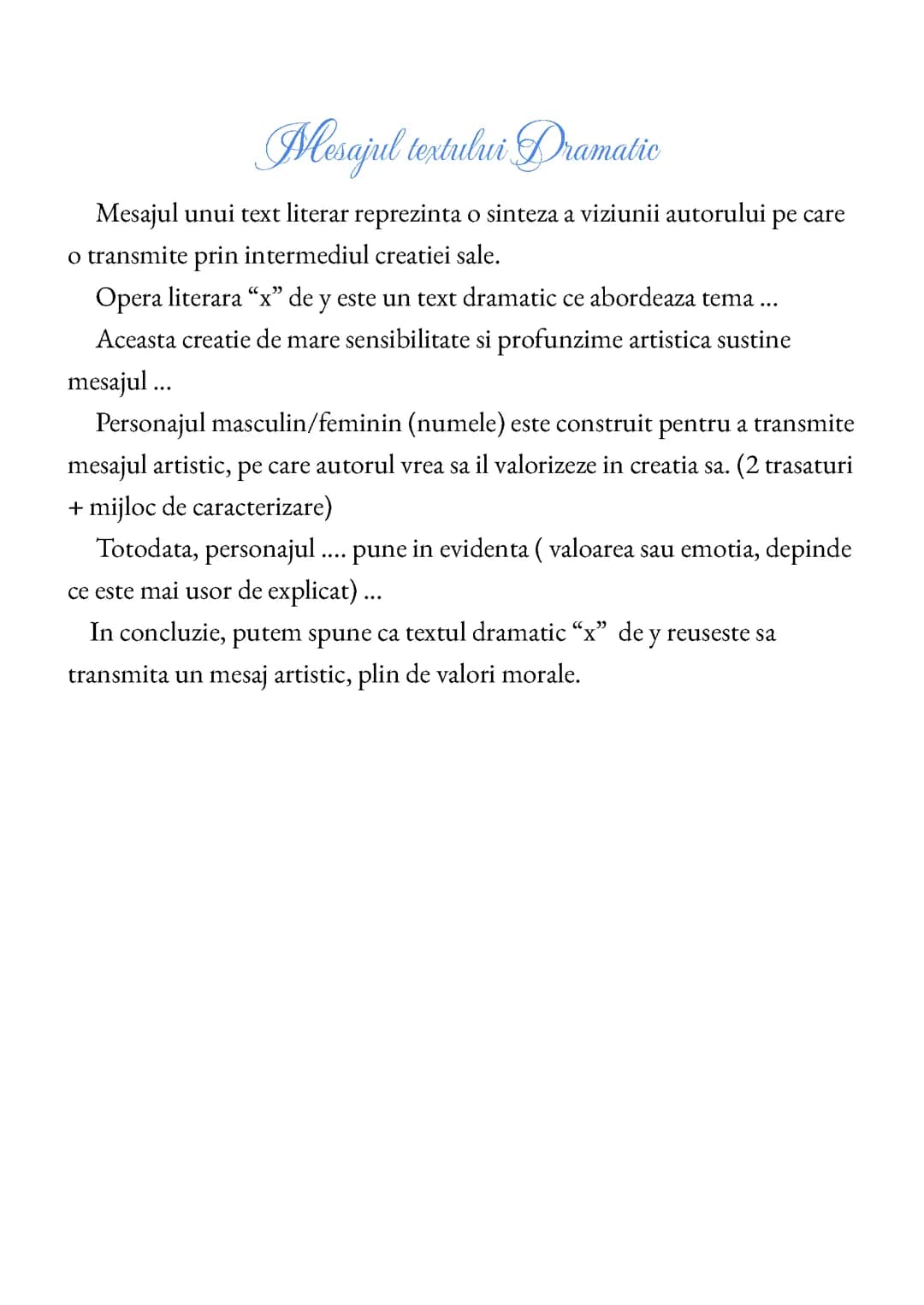 Schema textului Dramatic