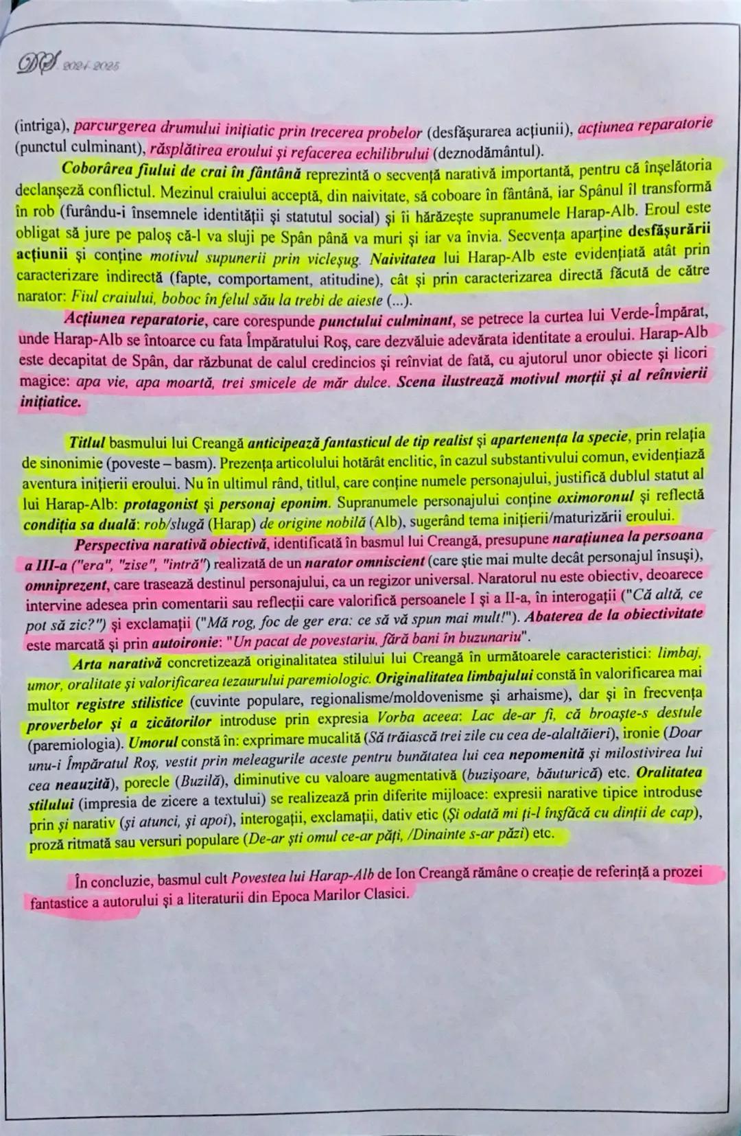 DS 2024 2025

Povestea lui Harap-Alb
de Ion Creangă

Opera literară Povestea lui Harap-Alb de lon Creangă este un basm cult, o capodoperă a 