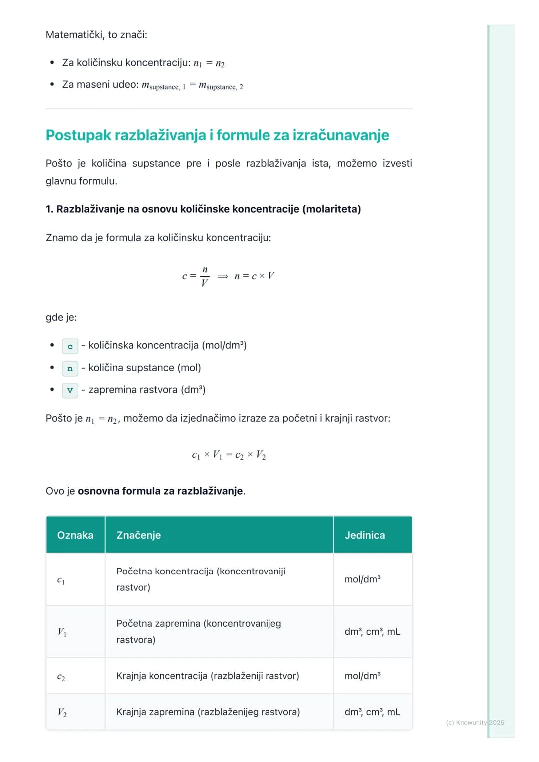 # Razblaživanje rastvora

## Uvod u razblaživanje rastvora

Razblaživanje je proces smanjivanja koncentracije nekog rastvora dodavanjem
doda