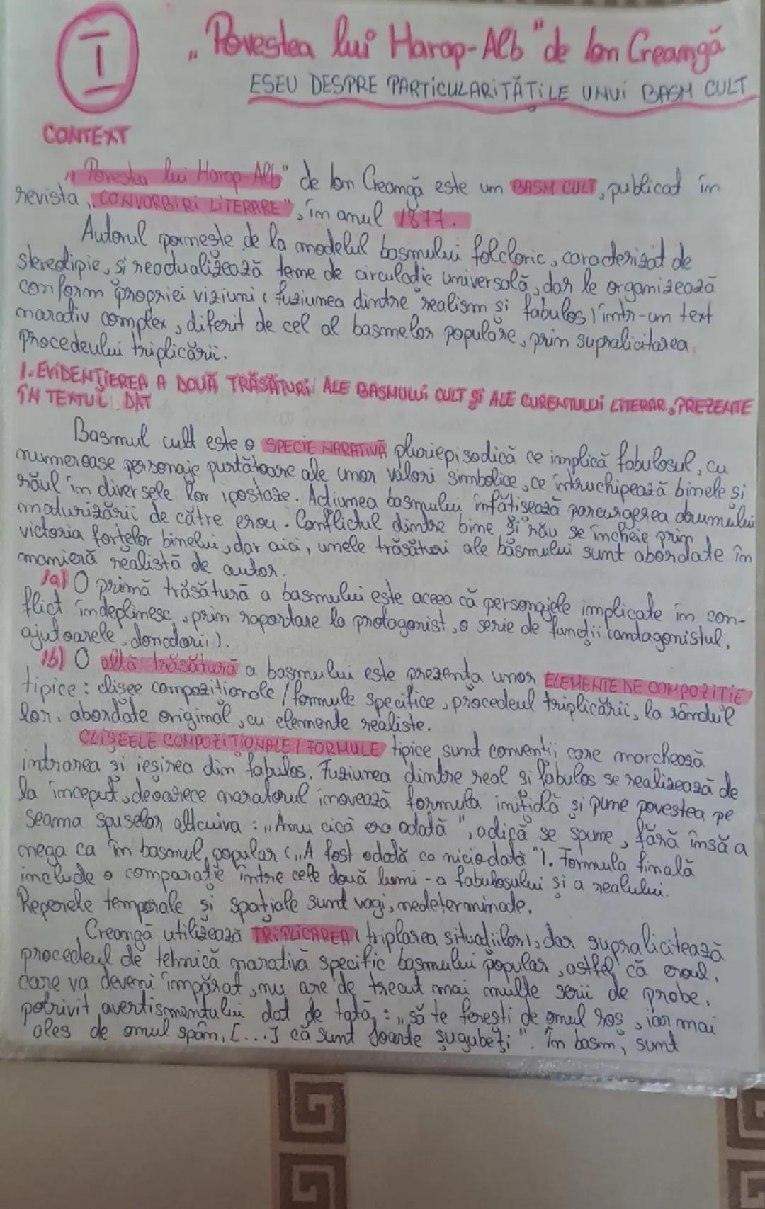 ①

CONTEXT
1. Povestea lui Harap-Alb "de lan Creangă
ESEU DESPRE PARTICULARITATILE UNUI BAGM CULT

Povestea lui Harep-Allo" de lon Creangă e