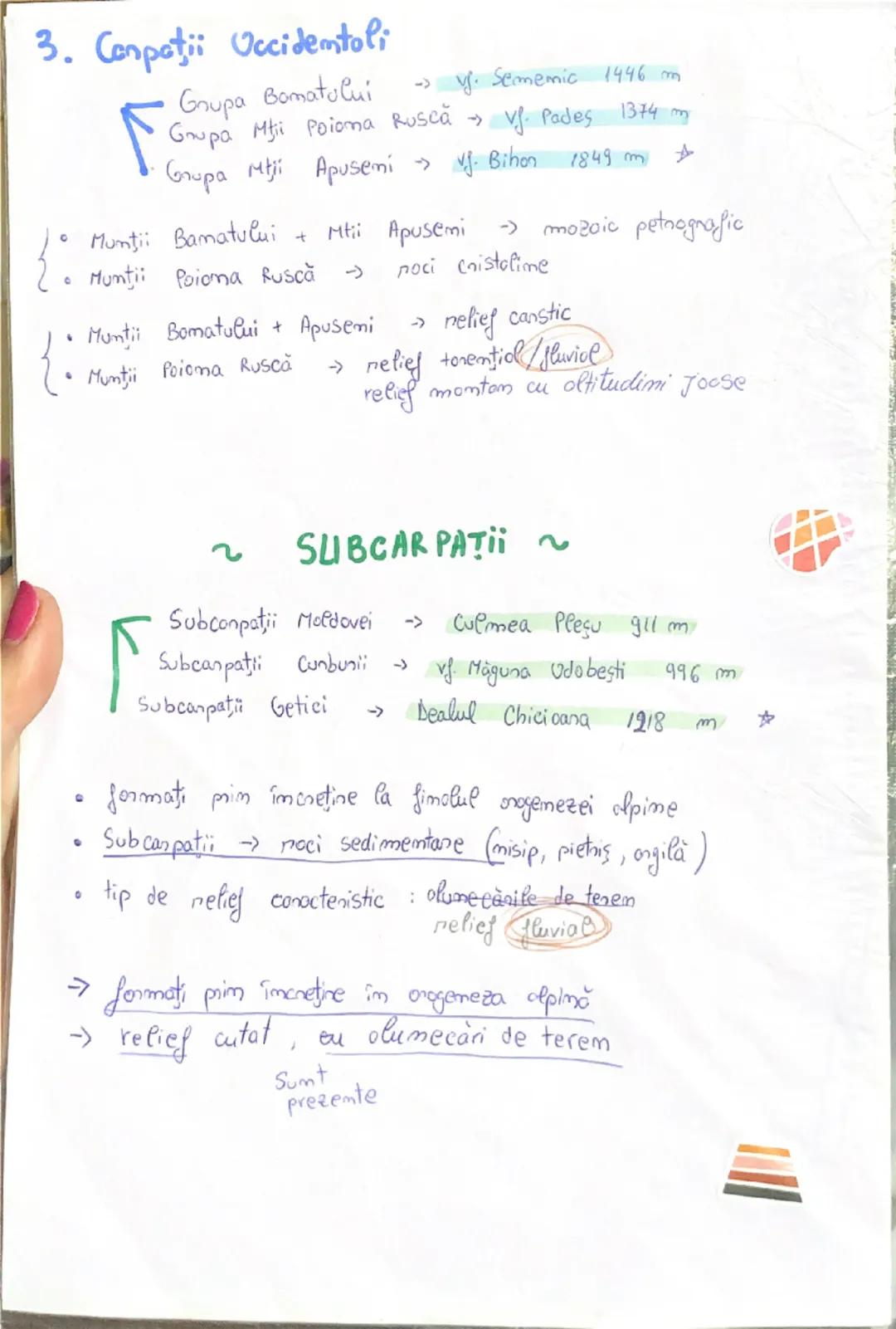 CARPATI
1. Carpoţii Oriemtali
Grupa Mordică → vf. Pietrosul Rodnei 2.303 m *
Grupa Cemtrola → vf. Pietrosul Câtilimeni 2 100 m
Grupa Sudică 