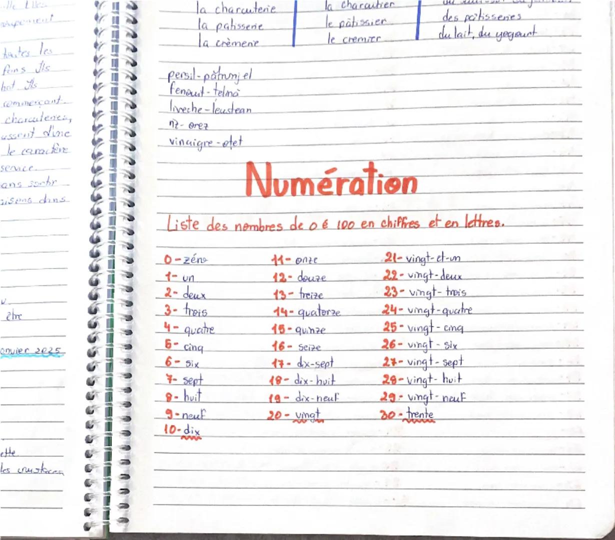 # Numération

Liste des nombres de 0 à 100 en chiffres et en lettres.

0 - zéro
1 - un
2 - deux
3 - trois
4 - quatre
5 - cinq
6 - six
7 - se