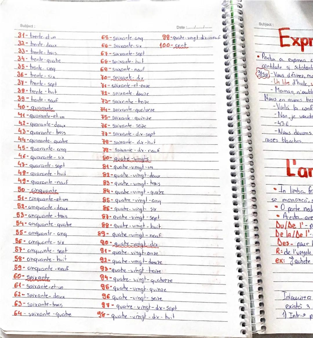 # Numération

Liste des nombres de 0 à 100 en chiffres et en lettres.

0 - zéro
1 - un
2 - deux
3 - trois
4 - quatre
5 - cinq
6 - six
7 - se