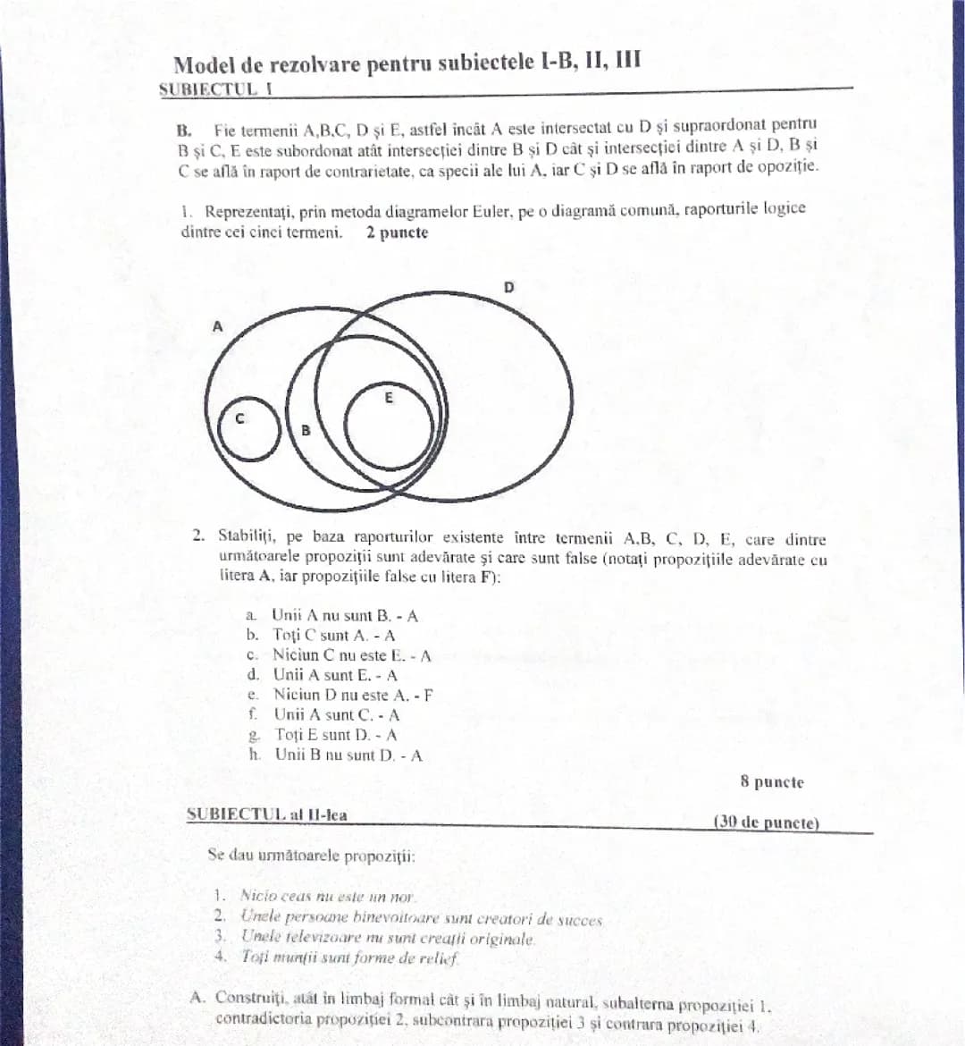 Model rezolvat | bac logica 