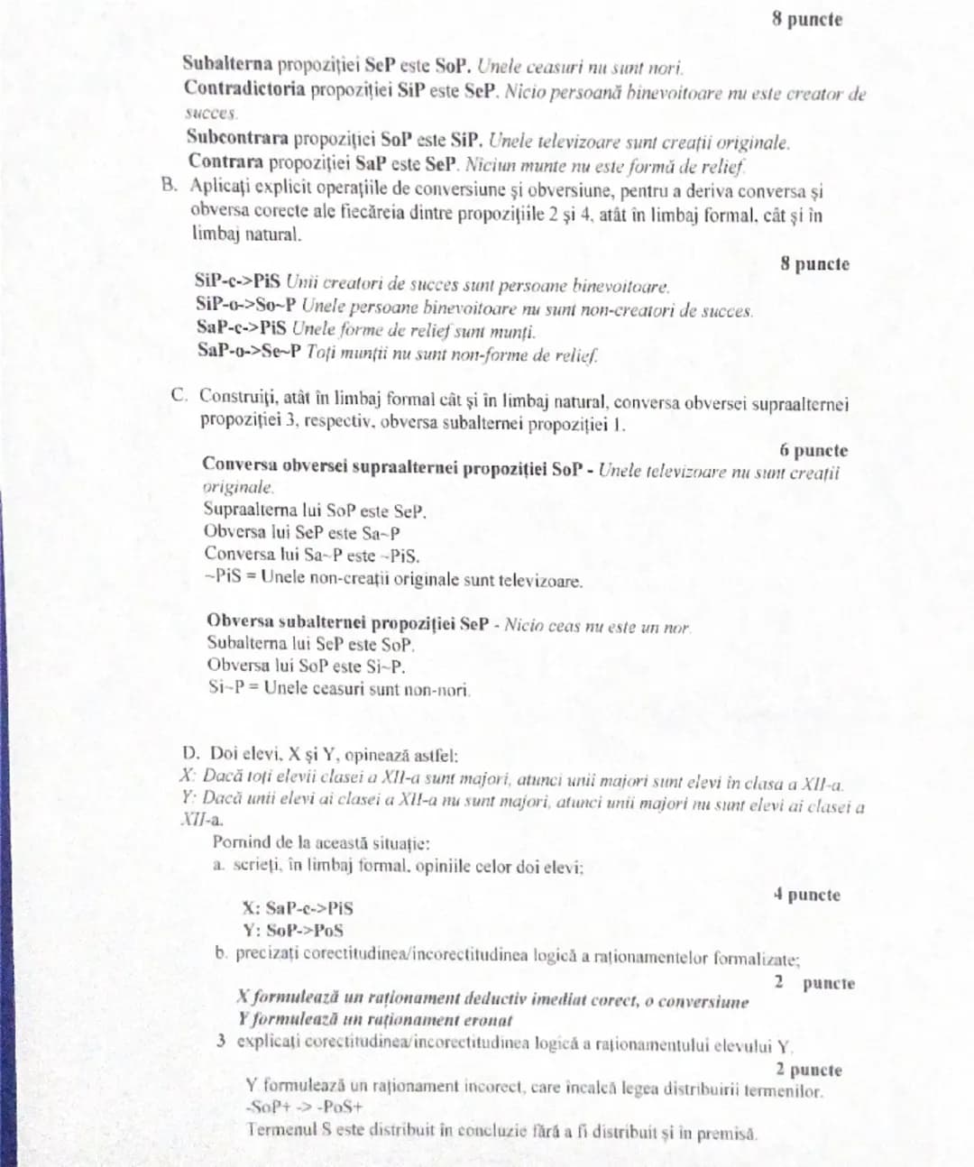 --- OCR Start ---
Model de rezolvare pentru subiectele I-B, II, III
SUBIECTUL I
B. Fie termenii A,B,C, D şi E, astfel încât A este intersect