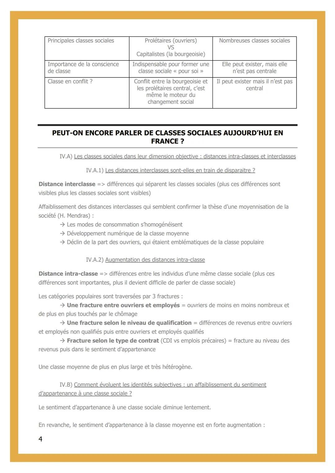 
<p>Des classes sociales bien visibles, polarisées, il y a des frontières marquées entre les classes avec de fortes distances inter-classe. 