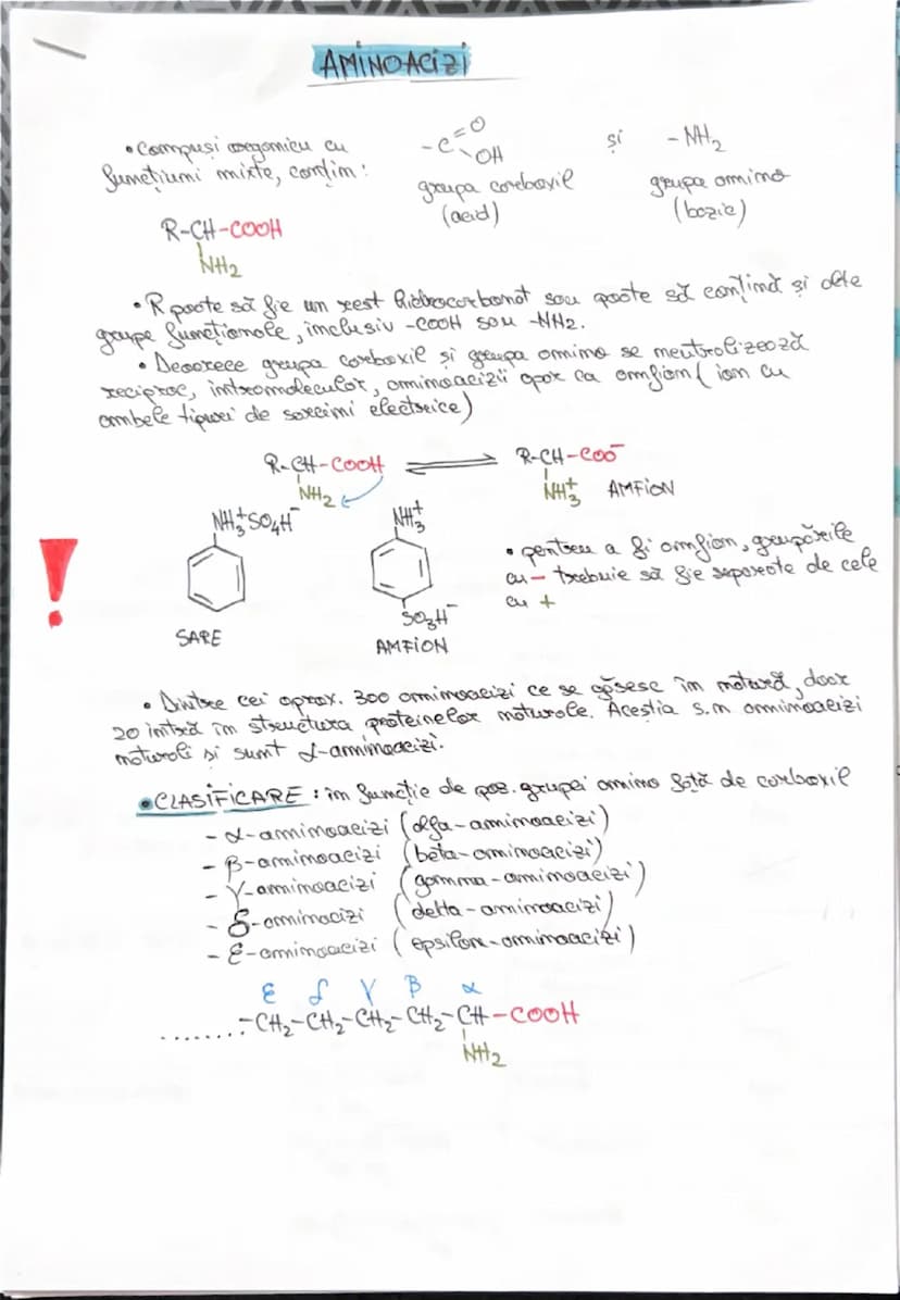 --- OCR Start ---
AMINOACIZI
• Compusi segomicu cu
Sumeticumi mixte, confim:
R-CH-COOH
NH2
-_{C_{OH}}^{=0}
grupa coreboxil
(acid)
si
-M_{2}
